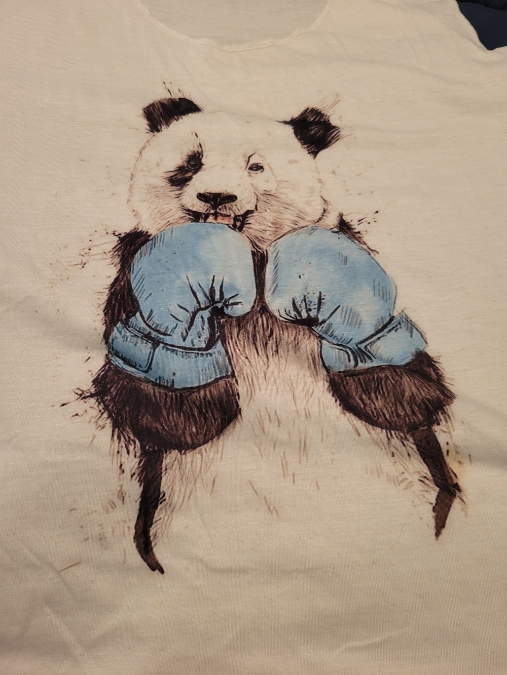 Panda with Blue Boxing Gloves Graphic Tank Top